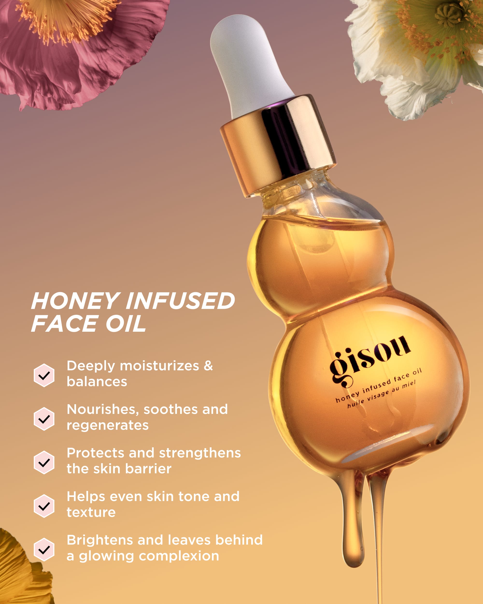 Honey Infused Face Oil - Moisturize, Balance & Nourish | Gisou
