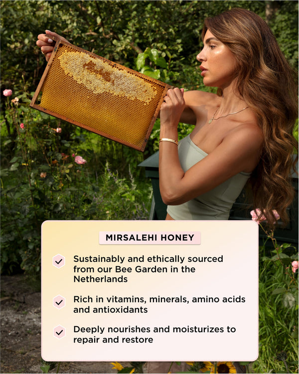 Infographic describing key benefits of Mirsalehi Honey