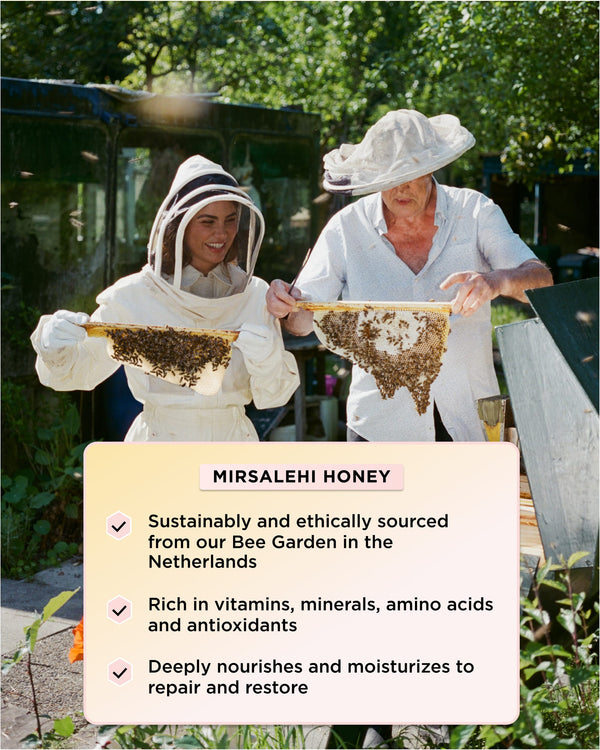Infographic explaining the benefits of the Mirsalehi Honey