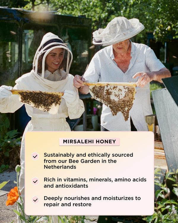 Infographic showing benefits of the Mirsalehi honey