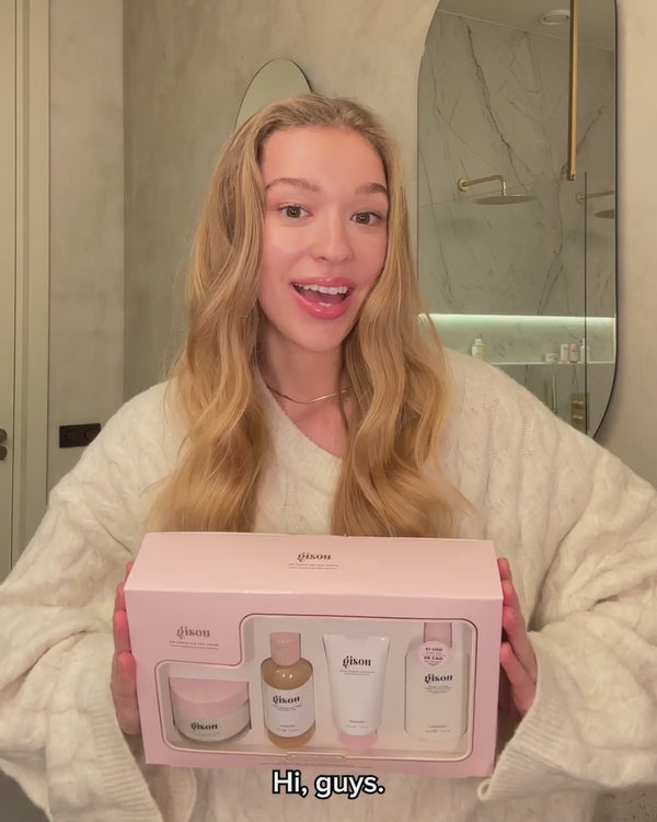 Video showing an influencer using Cleanse and Care set